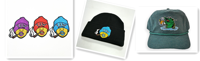 100% Embroidery Beanie Hat Patches Adhesive Heat Eco Friendly Material