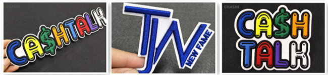 Colorful Twill Letter 3D Embroidery Patches Eco Friendly Material