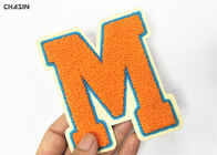 Bright Orange  M Chenille Varsity Letter Patches Abrasion Resistant