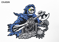 Intricate  Punk Skull Motorcycle Biker Patches Glue Backing Biker Vest Patches