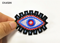 OEM Eye Logo Design Custom Applique Patches For Apparel 4.5cm Tall